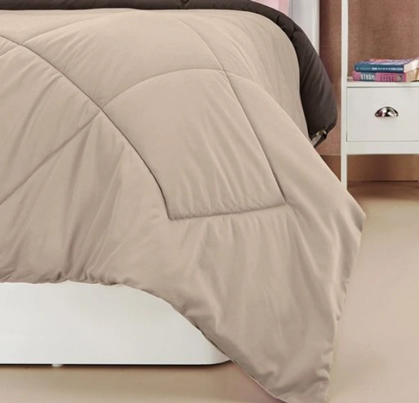 Relaxfeel 250 GSM Premium Luxury 5 Star Microfibre Reversible Soft Plain Quilted 90x100 Inch Double Bed Comforter / Quilt / Duvet / Razai / Rajai ( Brown & Beige ) - Free Size, Brown/ Beign, Microfiber, Rajai, Pack of1